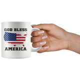 God Bless America Flag White Coffee Mug Mugs