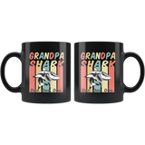 Retro Vintage grandpa shark doo doo doo black gift coffee mug