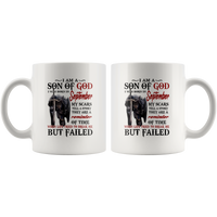 Knight I Am Son Of God Born In September Life Tried Break Me But Failed Warrior Templar Birthday White Coffee Mug