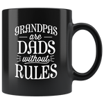 Grandpas are dads without rules father's day gift black coffee mug
