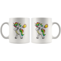 Unicorn Dabbing Softball White Coffee Mug