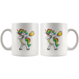 Unicorn Dabbing Softball White Coffee Mug