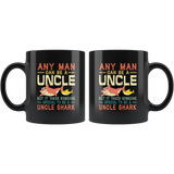 Someone special to be an Uncle shark vintage gift black coffee mug