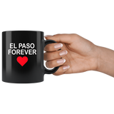 El Paso Forever Heart Texas Black Coffee Mug