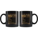 June born facts servings per container, born in June, birthday gift black coffee mug