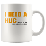 I need a huge amount of beer and motorcycles white gift coffee mug