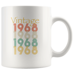 Vintage 1968, happy birthday white gift coffee mug