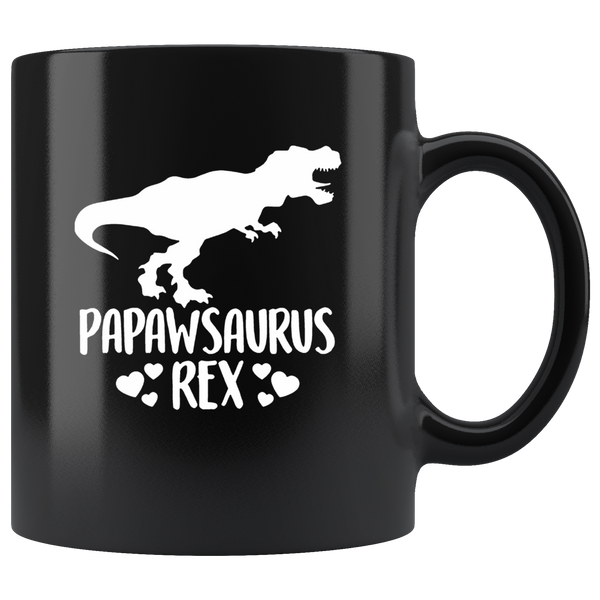 Papawsaurus Rex Dad Father's Day Gift Black Coffee Mug
