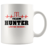Heartbeat H team hunter lifetime member white gift coffee mug