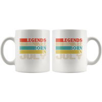 Legends are born in July vintage, birthday white gift coffee mug