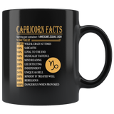 Capricorn facts serving per container 1 awesome zodiac sign black coffee mug