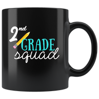 2nd grade squad back to school black coffee mug