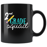 2nd grade squad back to school black coffee mug