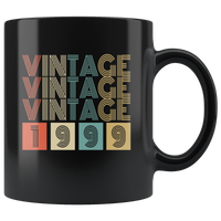 Vintage 1999 birthday black gift coffee mug