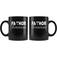 Fathor like a dad just way cooler, father's day black gift coffee mug