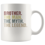 Brother the man the myth the legend vintage white gift coffee mugs
