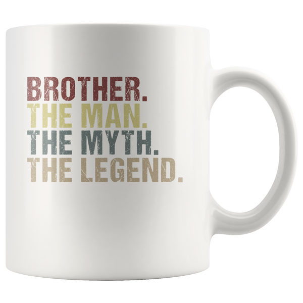 Brother the man the myth the legend vintage white gift coffee mugs