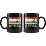 Legends are born in April vintage, birthday black gift coffee mug