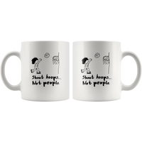 Shoot hoops not people white coffee mug