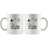 Shoot hoops not people white coffee mug