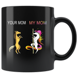 Unicorn colorful your mom my mom mother's day gift black coffee mug