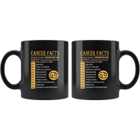 Cancer facts serving per container 1 awesome zodiac sign black coffe mug