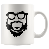 Man Beard Ruizing Face White Coffee Mug