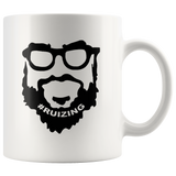 Man Beard Ruizing Face White Coffee Mug