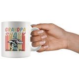 Retro Vintage grandpa shark doo doo doo white gift coffee mug
