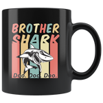 Retro Vintage Brother shark doo doo doo black gift coffee mug