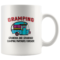 Gramping Grandma And Grandkid Camping Partners Forever Plaid White Coffee Mug