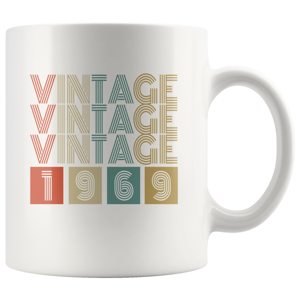 Vintage 1969 birthday white gift coffee mug