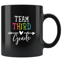 Team third grade back to school black coffee mug