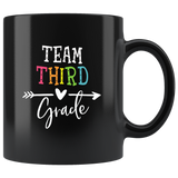 Team third grade back to school black coffee mug