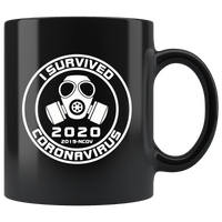 I Survived 2020 Black Coffee Mug