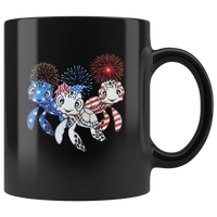 Turtle Independence Day American Flag 4th of July White Coffee Mug
