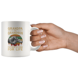 Grandpa and grandson partners in crime for life father's day gift vintage white coffee mug