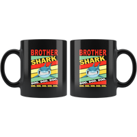 Vintage brother shark doo doo doo black gift coffee mug