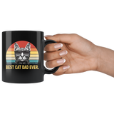 Best cat dad ever vintage gift black coffee mug