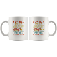 Someone special man to be a grandpa shark vintage, gift for grandpa white coffee mugs