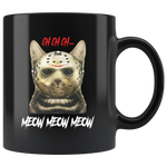 Jason CH CH CH Meow Meow Meow Cat Voorhees Halloween Gift Black Coffee Mug
