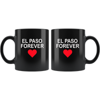 El Paso Forever Heart Texas Black Coffee Mug