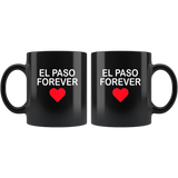 El Paso Forever Heart Texas Black Coffee Mug