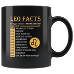 Leo facts serving per container 1 awesome zodiac sign black coffee mug
