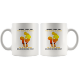 Behind Every Son Who Believes In Himself Is A Dad Who Believed In Him First Father's Gift White Coffee Mug