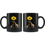 Giraffe you are my sunshine sunflower gift black coffee mug