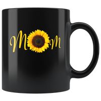 Mom sunflower mother's day gift black coffee mug