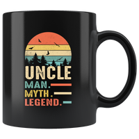 Uncle man myth legend vintage retro father's day gift black coffee mug