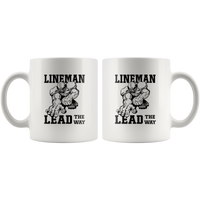 Lineman Lead The Way White Coffee Mug