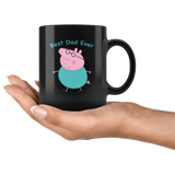 Peppa Pig Daddy Best Dad ever, father's day black gift coffee mug